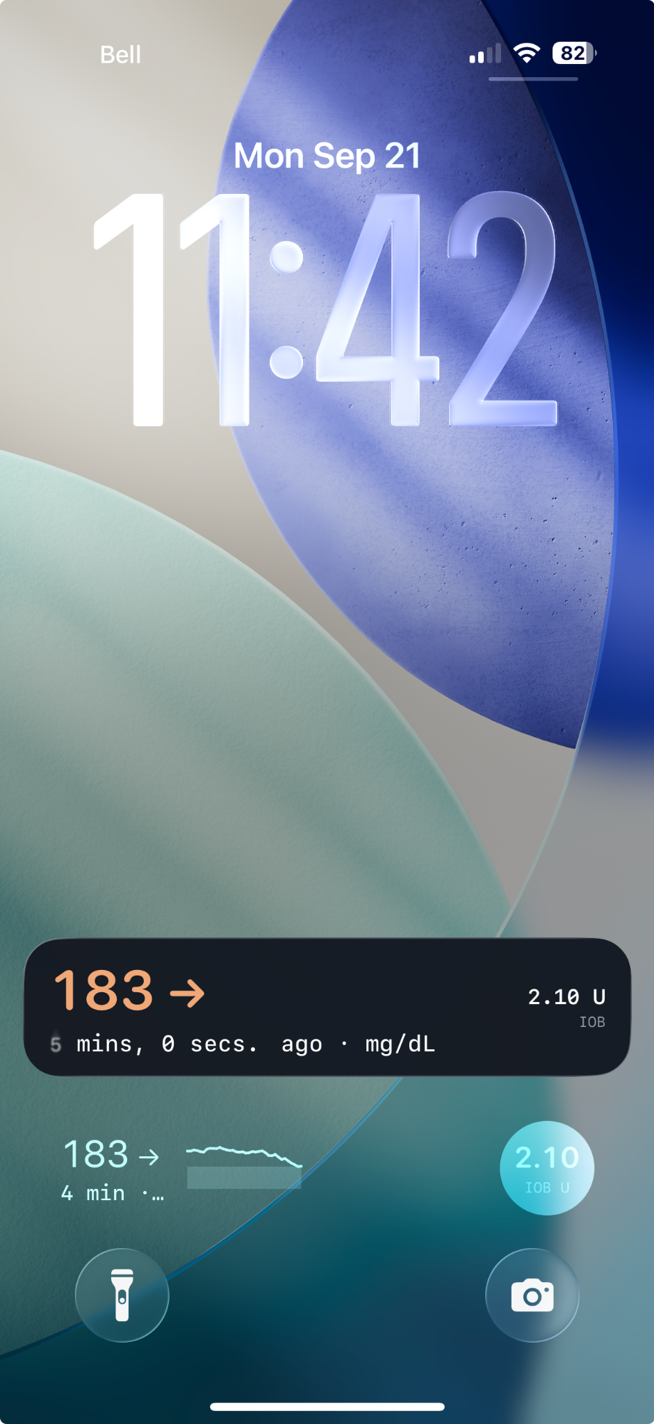 Nightscout Follow Live Activity and widgets together on the iPhone Lock Screen in mg/dL
